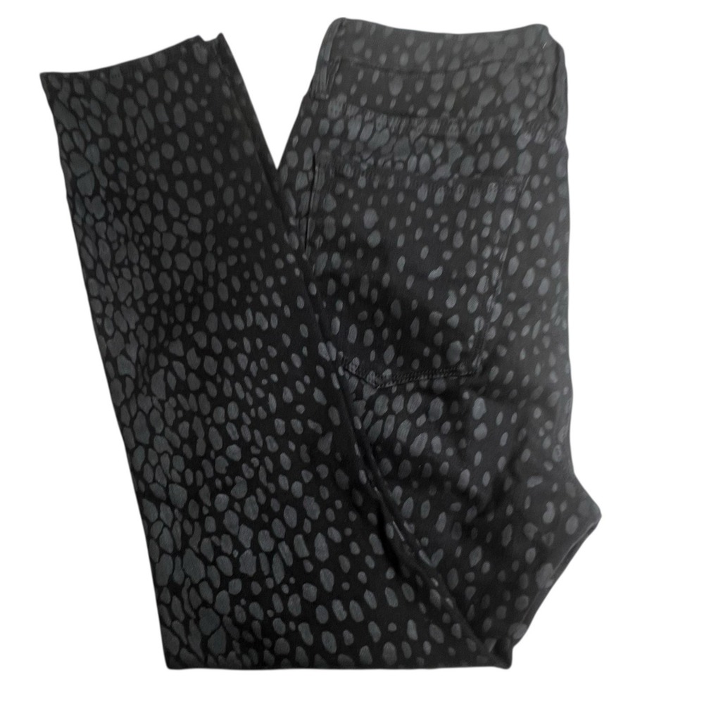 Good American Womens 12/31 Black Foil All Over Print Good Legs Crop Skinny Jeans